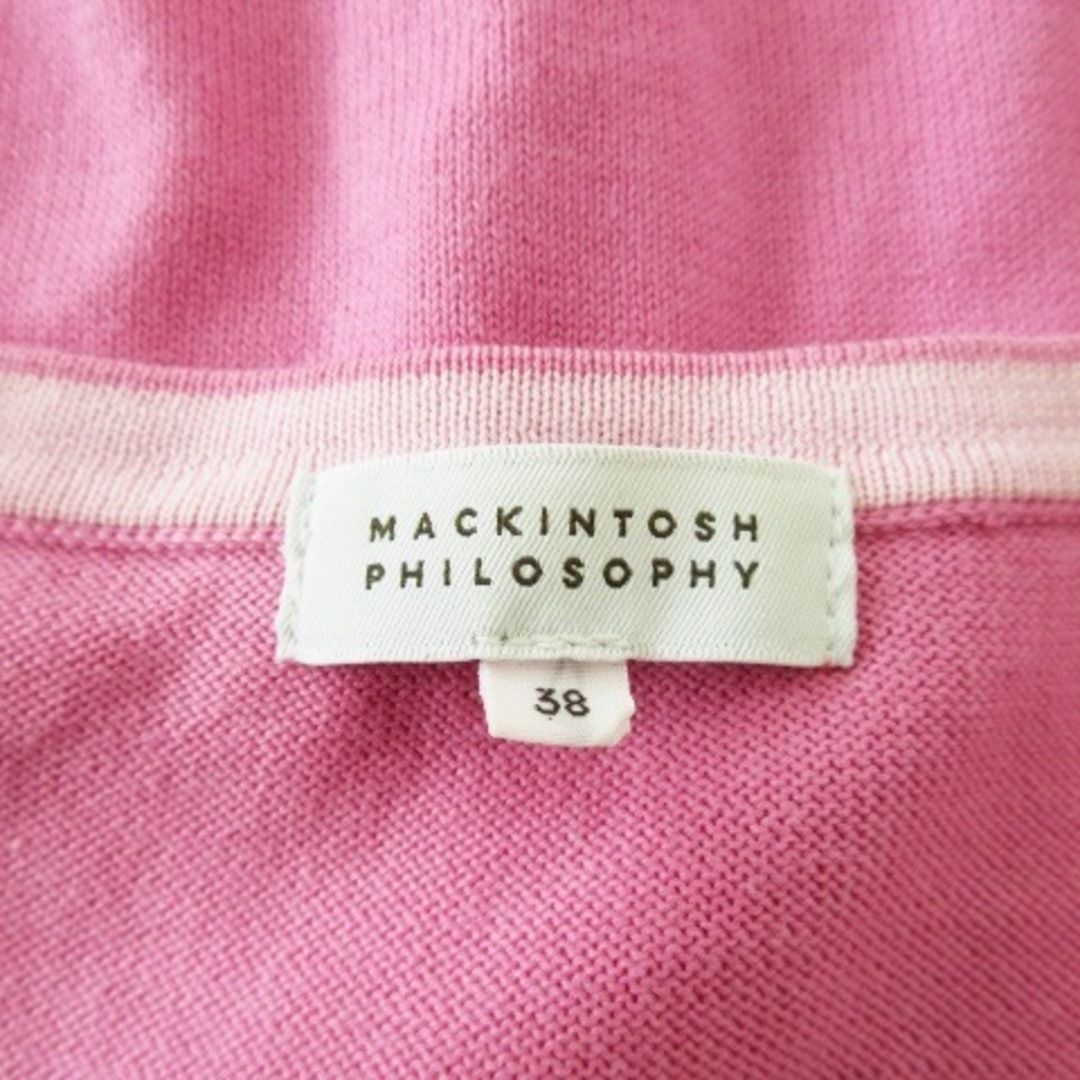 MACKINTOSH PHILOSOPHY(マッキントッシュフィロソフィー)のマッキントッシュフィロソフィー カーディガン ニット  長袖 刺繍 38 ピンク レディースのレディース その他(その他)の商品写真