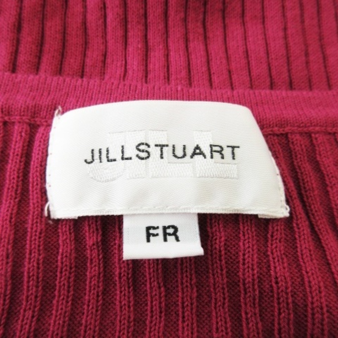 JILL by JILLSTUART(ジルバイジルスチュアート)のジルバイジルスチュアート カーディガン Vネック 半袖 スカラップ F ピンク レディースのトップス(カーディガン)の商品写真