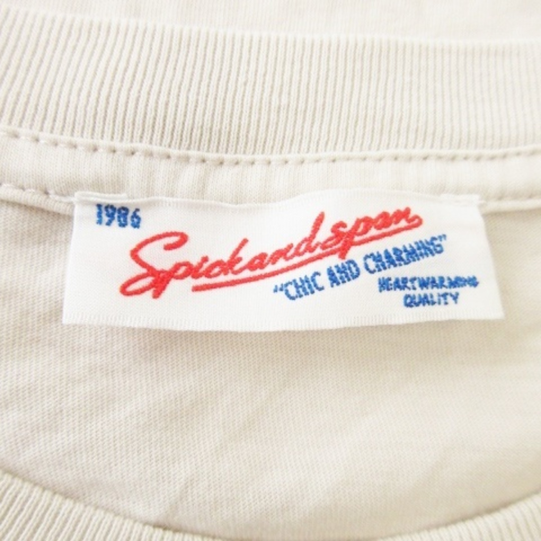 Spick & Span(スピックアンドスパン)のスピック&スパン シャツ カットソー 半袖 刺繍 バックプリント F ベージュ レディースのトップス(Tシャツ(半袖/袖なし))の商品写真