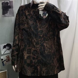 3999円○XL ペイズリー レトロ シャツ ブラウン(シャツ)