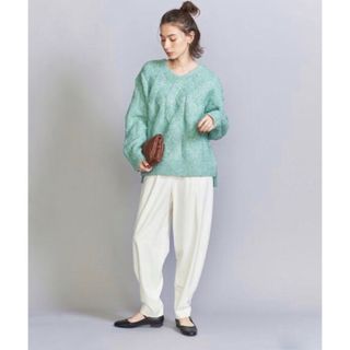 ビューティアンドユースユナイテッドアローズ(BEAUTY&YOUTH UNITED ARROWS)の★専用★ビューティーアンドユース　レーヨンポリエステル カーブパンツ  ホワイト(カジュアルパンツ)