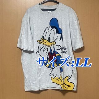 ディズニー(Disney)の【新品タグ付き】 ディズニー　ドナルドダック　tシャツ 半袖　ライトグレー　LL(Tシャツ/カットソー(半袖/袖なし))