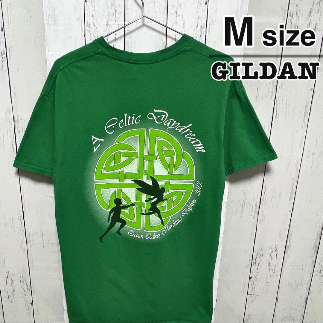 GILDAN(ギルタン)のUSA古着　Tシャツ　グリーン　緑　ピーターパン　ティンカーベル　GILDAN メンズのトップス(Tシャツ/カットソー(半袖/袖なし))の商品写真