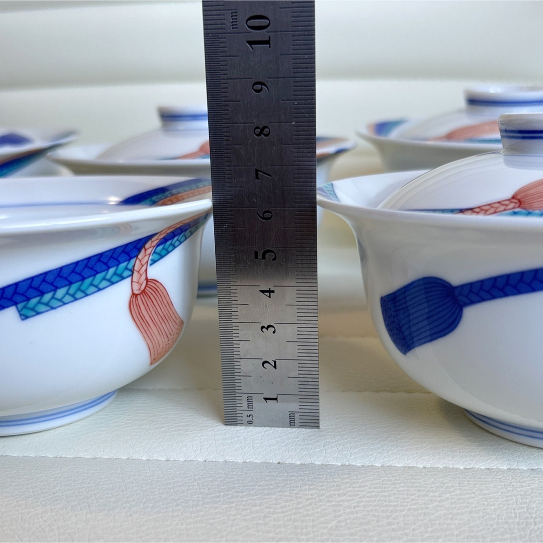 有田焼 其泉窯 蓋付き碗揃 5客 小鉢 煮物鉢 小丼ぶり 色絵 結び 有田焼 其泉窯 蓋付き碗揃 5客 小鉢 煮物鉢 小丼ぶり 色絵 結び