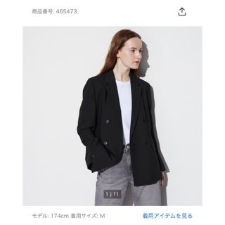 ユニクロ(UNIQLO)のユニクロ　ダブルジャケット　ブラック(テーラードジャケット)