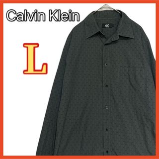 カルバンクライン(Calvin Klein)のCalvin Klein カジュアルシャツ 長袖 柄シャツ Lサイズ (シャツ)