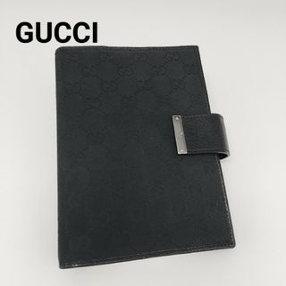 グッチ(Gucci)の極美品✨グッチ　手帳カバー　キャンバス　ブラック　黒　大きめ(その他)