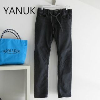 YANUK ヤヌーク　裏起毛　ウエストゴム　ブラックデニム　サイズS