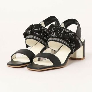 ランバンオンブルー(LANVIN en Bleu)の【美品】23cmランバンオンブルーリボンモチーフバックストラップ(サンダル)