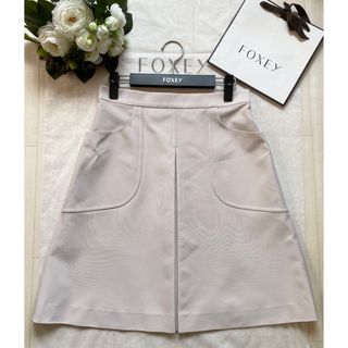 フォクシー(FOXEY)のFOXEY✨Faille Cargo pleated Skirt40(ひざ丈スカート)