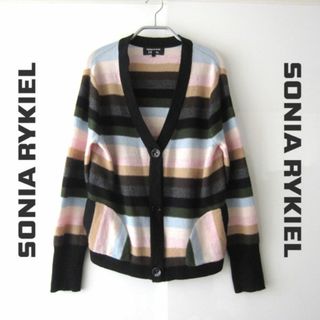 ソニアリキエル(SONIA RYKIEL)の美品　SONIA RYKIEL／ソニアリキエル★　ボーダー　カシミアカーディガン(カーディガン)