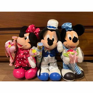 ディズニー(Disney)の美品　電報　ミッキー  ミニー　3体まとめ売り　ぬいぐるみ　ディズニー(ぬいぐるみ)