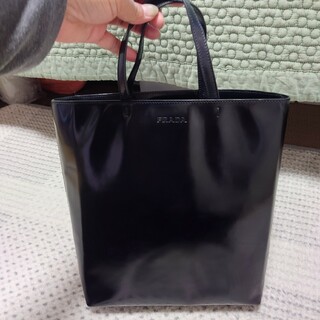 プラダ(PRADA)のPRADA プラダ エナメルハンドバッグ 黒(トートバッグ)