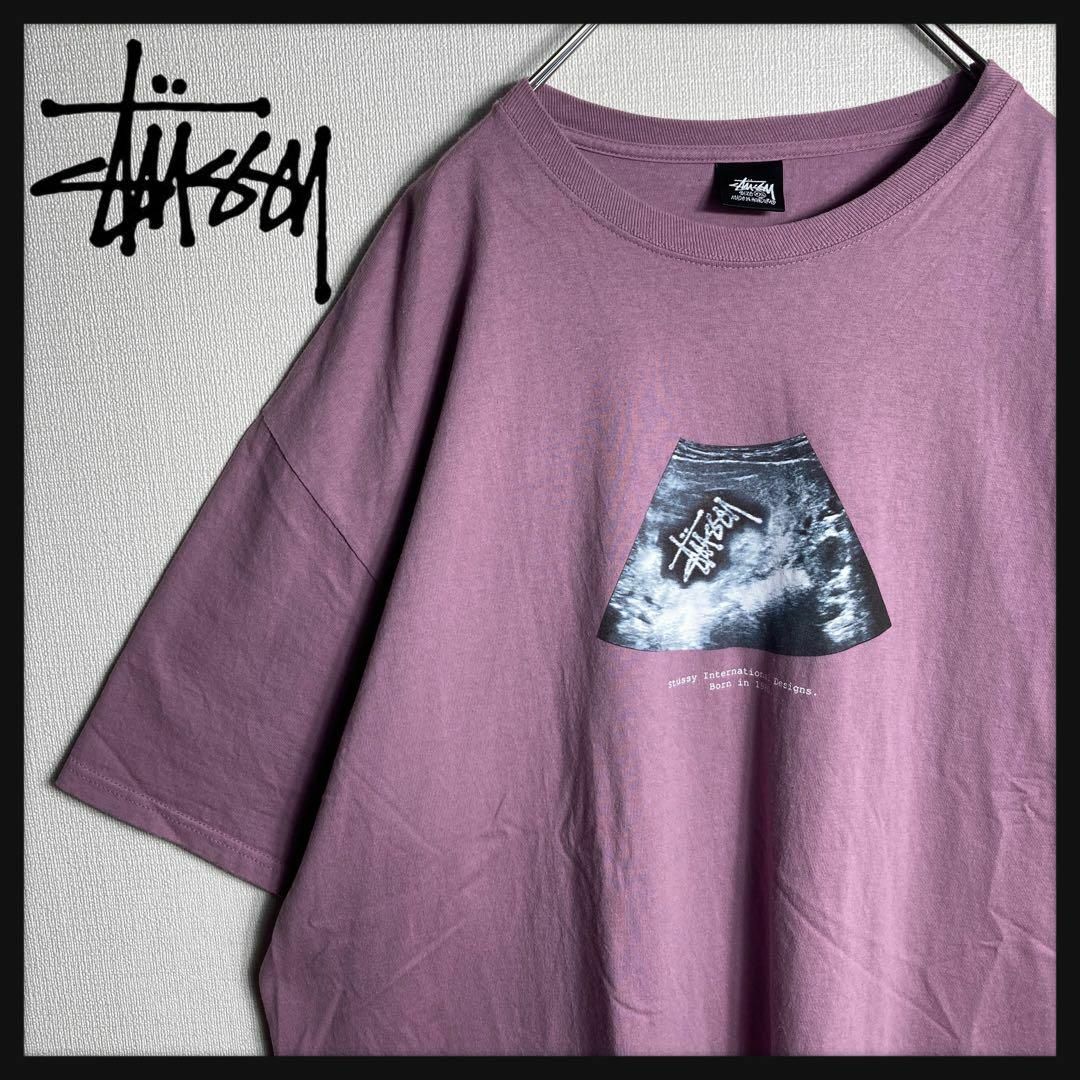 STUSSY(ステューシー)の【美品】ステューシー　ワンポイントロゴ入り人気カラーTシャツ　希少2XLサイズ メンズのトップス(Tシャツ/カットソー(半袖/袖なし))の商品写真