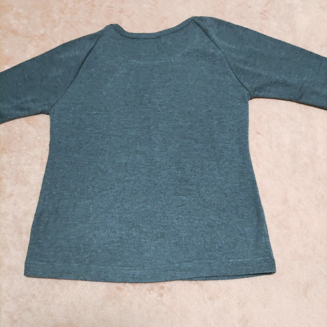 七分袖　カットソー　Mサイズ　ダークグレー色 レディースのトップス(カットソー(長袖/七分))の商品写真