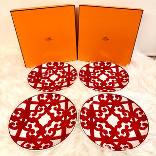 エルメス(Hermes)の【美品】エルメス ガダルキヴィール デザートプレート 4枚セット 21cm(食器)