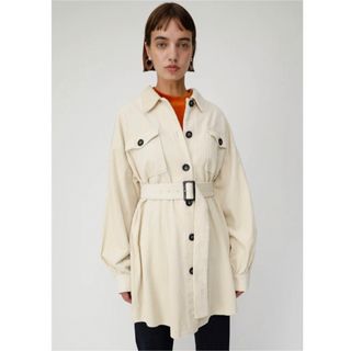 マウジー(moussy)のmoussy ロングシャツ　コーデュロイ　ホワイト　ベージュ　ジャケット (シャツ/ブラウス(長袖/七分))