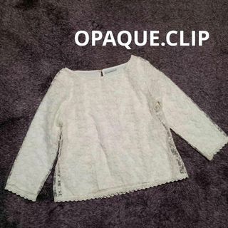 オペークドットクリップ(OPAQUE.CLIP)の美品 OPAQUE.CLIP オペークドットクリップ レース シフォン ブラウス(シャツ/ブラウス(長袖/七分))