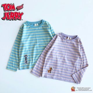 ラーゴム(LAGOM)の新品　サマンサモスモスラーゴム　トムとジェリー　ボーダー薄手長袖Ｔシャツ　100(Tシャツ/カットソー)