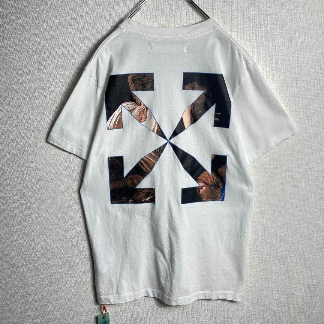 OFF-WHITE(オフホワイト)の【即完売モデル】オフホワイト　クロスアロー　ロゴ入りTシャツ　M　白　ホワイト メンズのトップス(Tシャツ/カットソー(半袖/袖なし))の商品写真