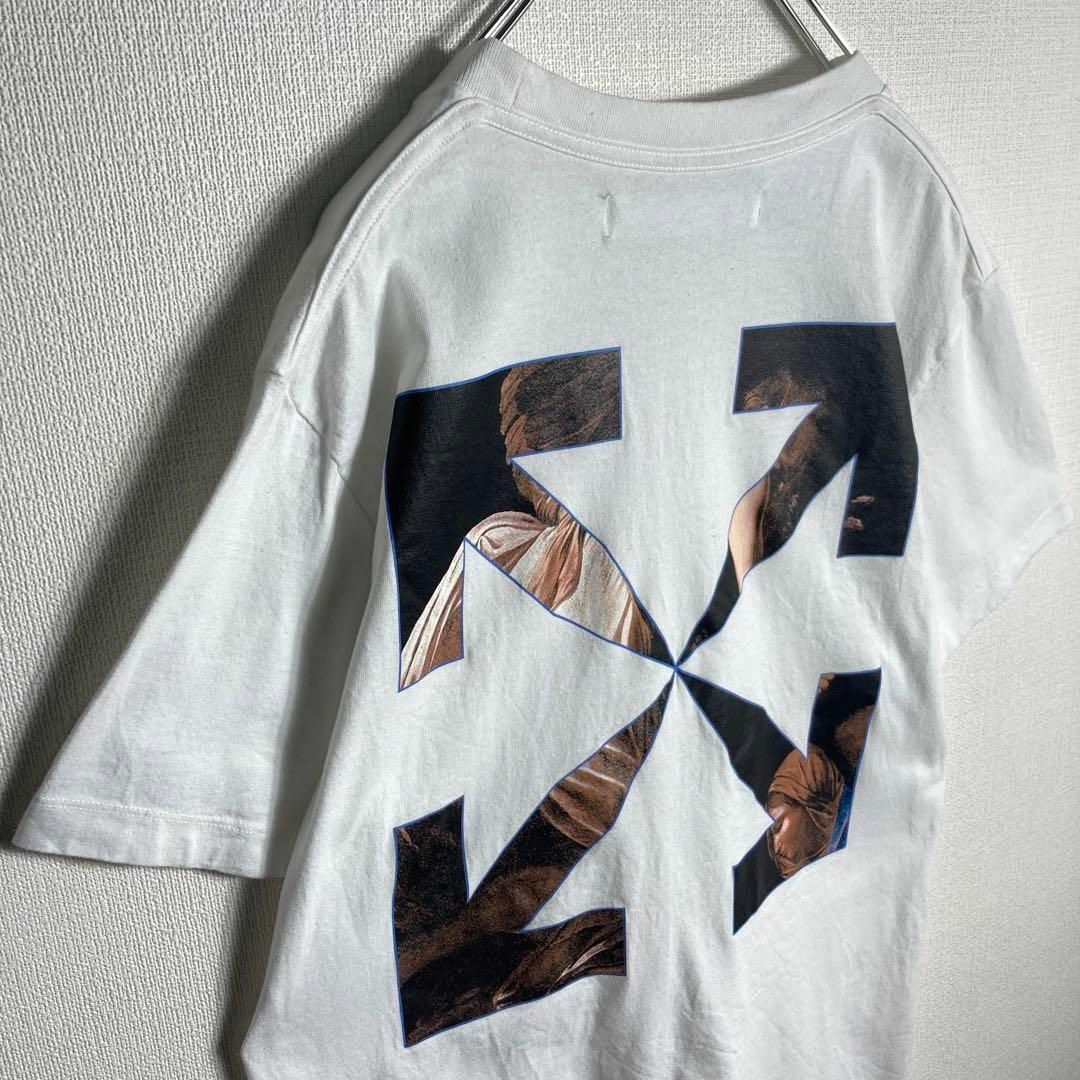 OFF-WHITE(オフホワイト)の【即完売モデル】オフホワイト　クロスアロー　ロゴ入りTシャツ　M　白　ホワイト メンズのトップス(Tシャツ/カットソー(半袖/袖なし))の商品写真