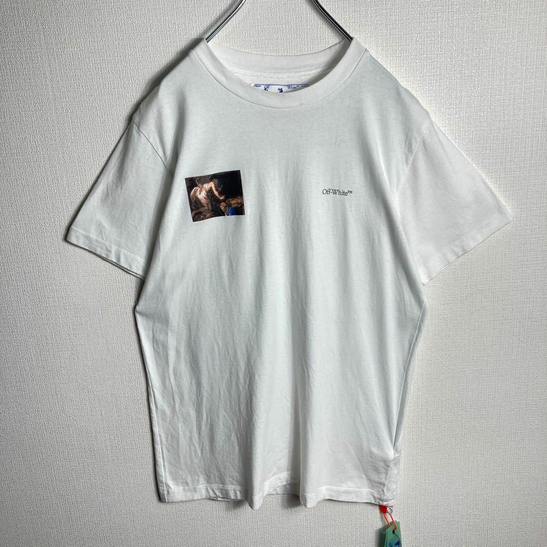 OFF-WHITE(オフホワイト)の【即完売モデル】オフホワイト　クロスアロー　ロゴ入りTシャツ　M　白　ホワイト メンズのトップス(Tシャツ/カットソー(半袖/袖なし))の商品写真