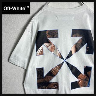 オフホワイト(OFF-WHITE)の【即完売モデル】オフホワイト　クロスアロー　ロゴ入りTシャツ　M　白　ホワイト(Tシャツ/カットソー(半袖/袖なし))