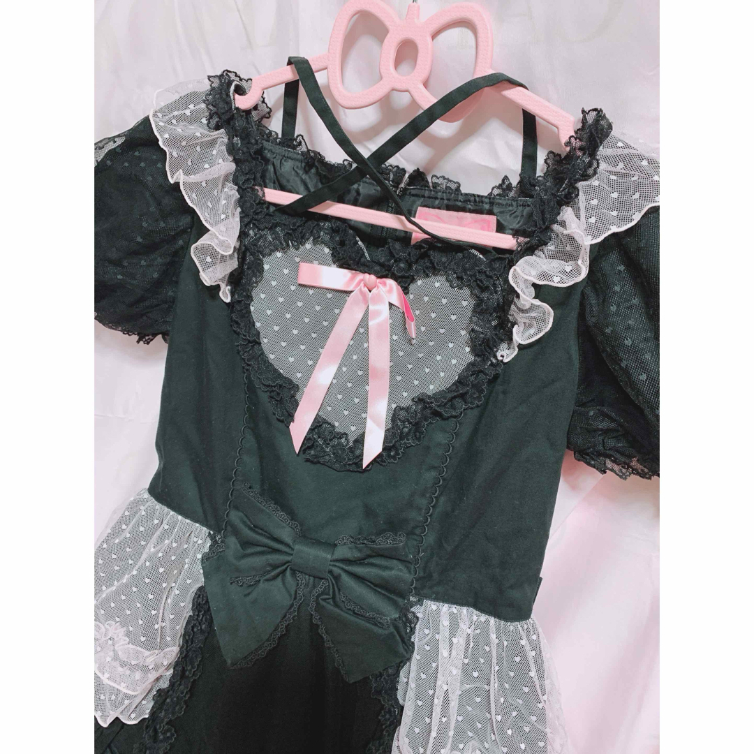 Angelic Pretty(アンジェリックプリティー)のangelicpretty トッピングハートワンピース　黒 レディースのワンピース(ひざ丈ワンピース)の商品写真