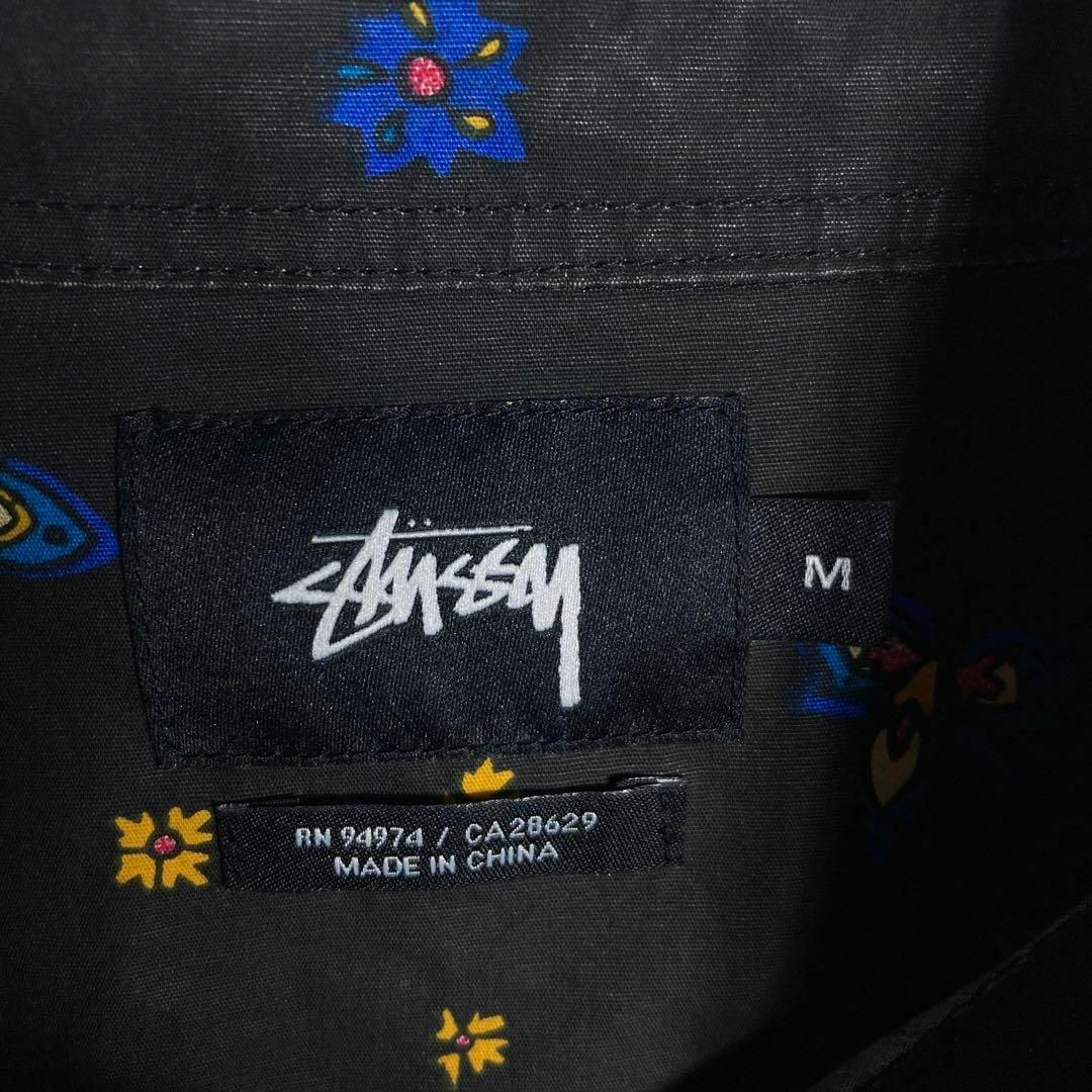 STUSSY(ステューシー)の【入手困難】ステューシー　半袖BDシャツ　ペイズリー柄　胸ポケット　黒　M メンズのトップス(シャツ)の商品写真