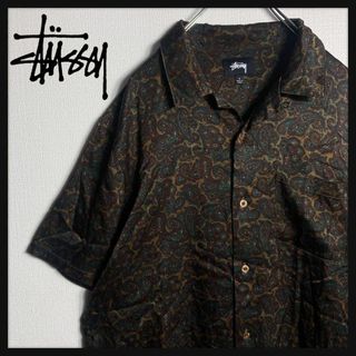 ステューシー(STUSSY)の【美品】ステューシー　半袖シャツ　開襟　ペイズリー柄　入手困難　人気Lサイズ(シャツ)