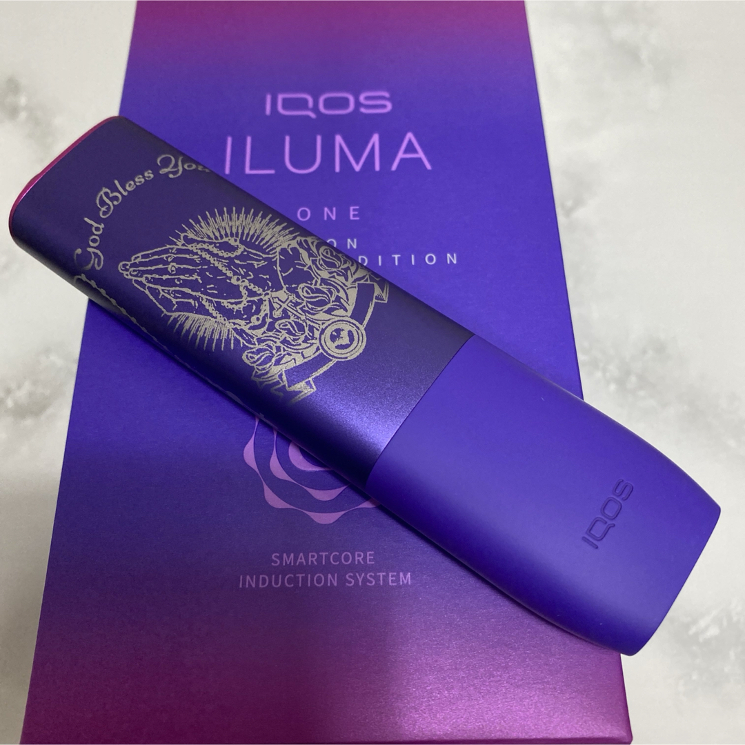 IQOS(アイコス)のiQOS ILUMAONE イルマワン レーザー加工 祈り手 聖書 ロザリオ 紫 メンズのファッション小物(タバコグッズ)の商品写真
