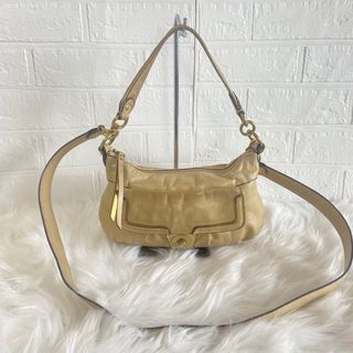 コーチ(COACH)のCOACHコーチ　ポピーグルーヴィオールレザー2wayハンドバック(ショルダーバッグ)