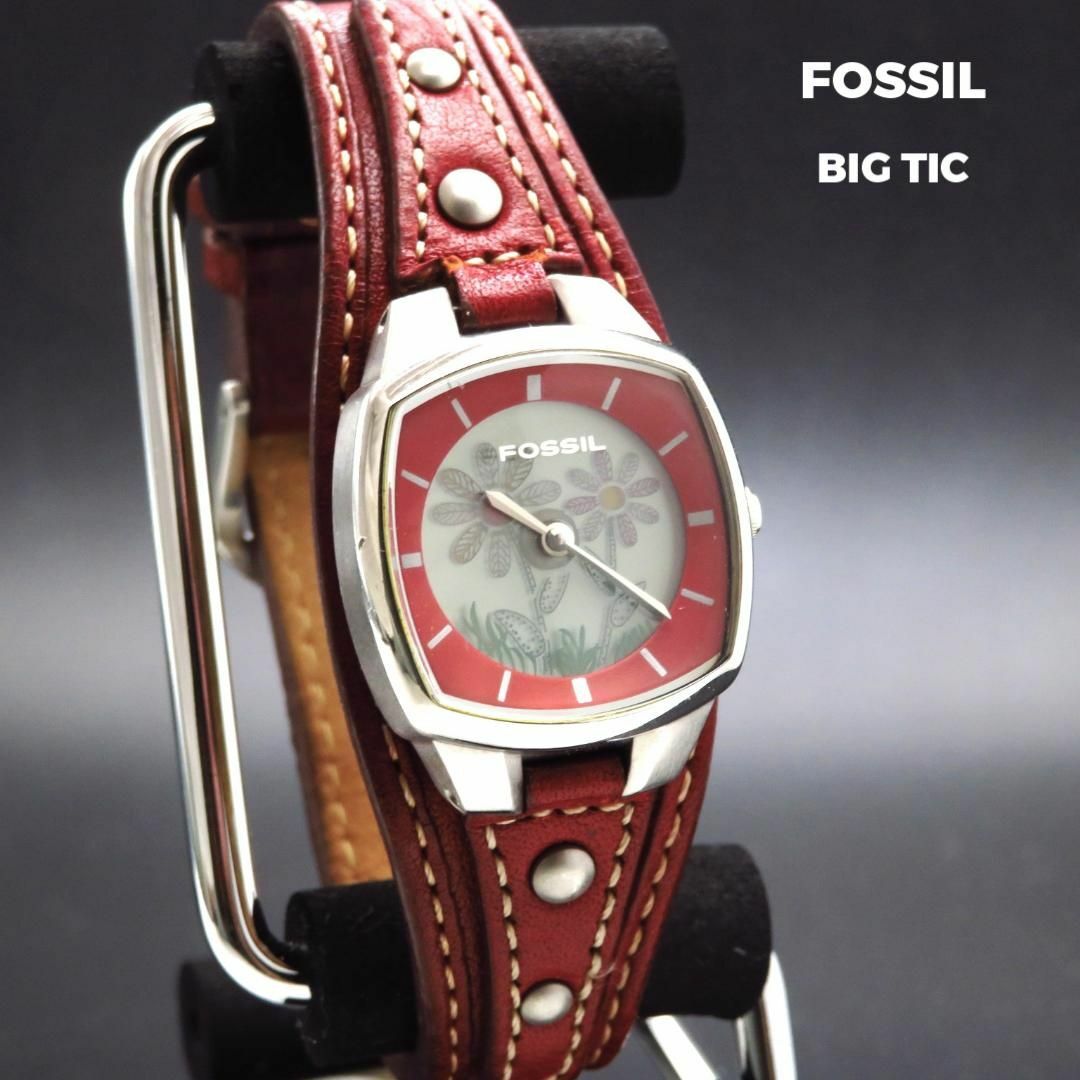 FOSSIL - FOSSIL BIG TIC 腕時計 お花が咲く文字盤の通販 by FOSSIL - FOSSIL BIG TIC 腕時計 お花が咲く文字盤の通販 by