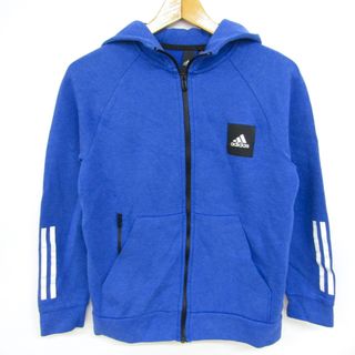 アディダス(adidas)のアディダス ジップアップパーカー スウェット スエット キッズ 男の子用 160サイズ ブルー adidas(Tシャツ/カットソー)