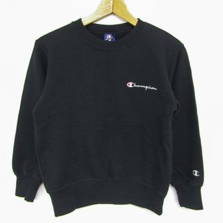 Champion - チャンピオン 長袖スウェット スエット トレーナー ワンポイントロゴ キッズ 男の子用 150サイズ ブラック Champion