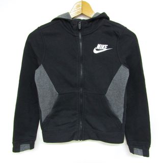 ナイキ(NIKE)のナイキ ジップアップパーカー 裏ボア スウェット スエット キッズ 男の子用 Sサイズ ブラック NIKE(Tシャツ/カットソー)