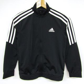 アディダス(adidas)のアディダス ジップアップジャージ 袖ライン スポーツウェア キッズ 男の子用 140サイズ ブラック adidas(その他)