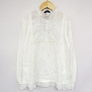 COMME CA ISM - コムサイズム 長袖ブラウス フリル衿 未使用品 キッズ 女の子用 140Aサイズ ホワイト COMME CA ISM