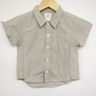 ギャップ(GAP)のギャップ 半袖シャツ チェック柄 未使用品 ベビー 男の子用 XL/18-24mosサイズ ベージュ GAP(Ｔシャツ)