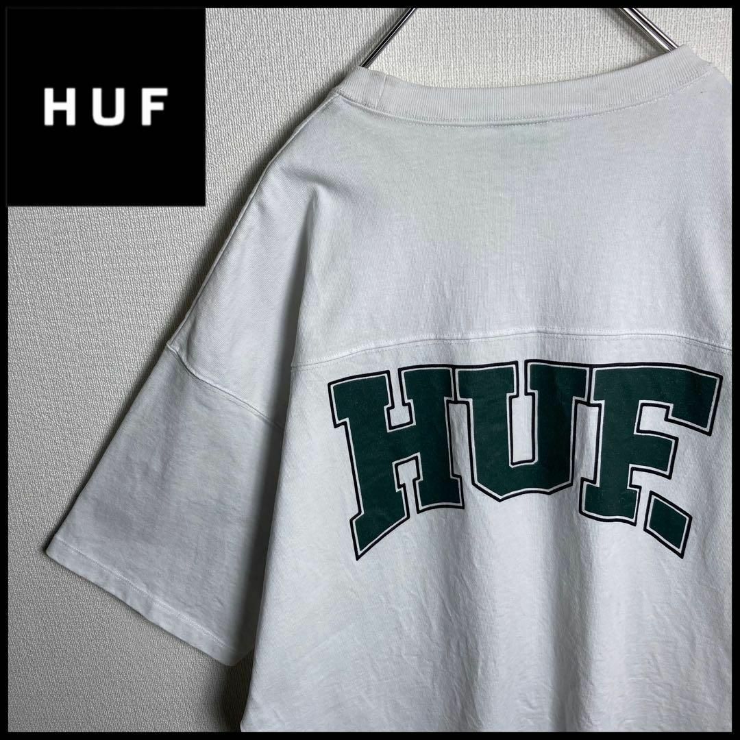 HUF(ハフ)の【平成フラミンゴにこ着用】ハフ　ビッグロゴ入りTシャツ　人気Lサイズ メンズのトップス(Tシャツ/カットソー(半袖/袖なし))の商品写真