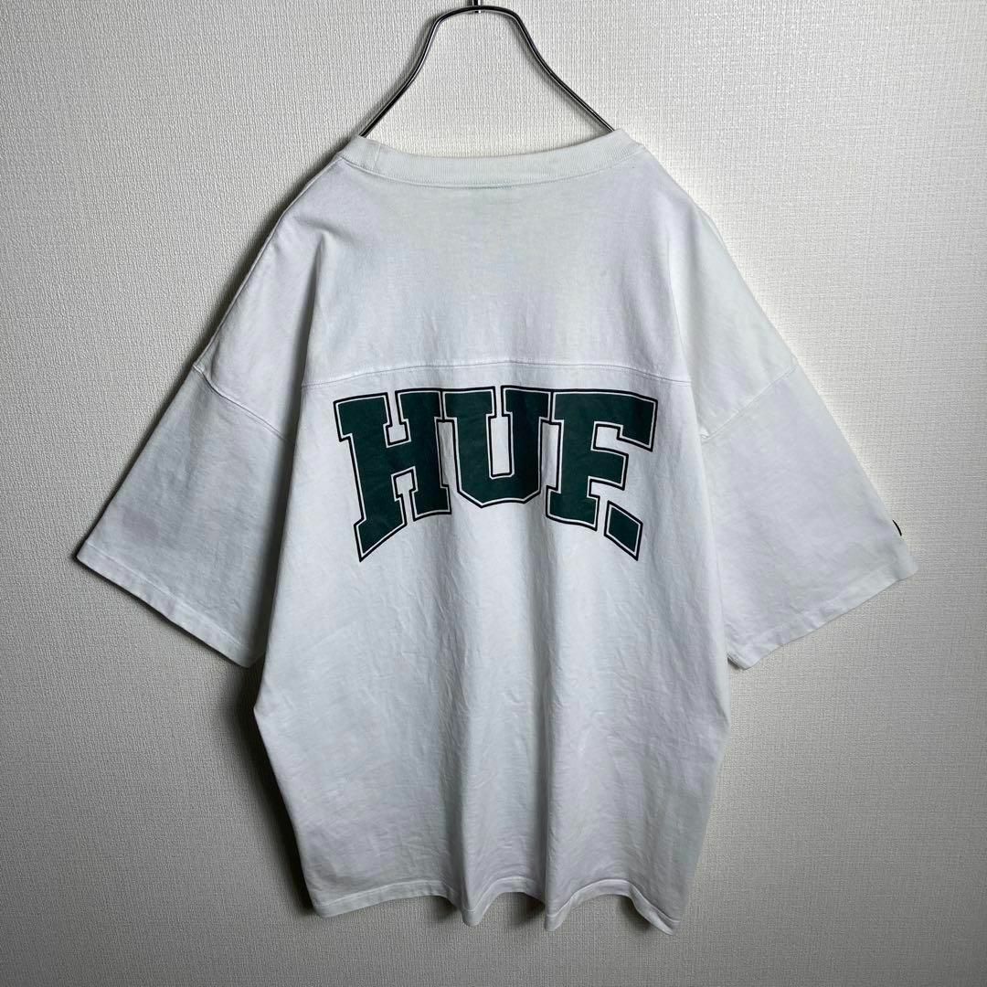 HUF(ハフ)の【平成フラミンゴにこ着用】ハフ　ビッグロゴ入りTシャツ　人気Lサイズ メンズのトップス(Tシャツ/カットソー(半袖/袖なし))の商品写真