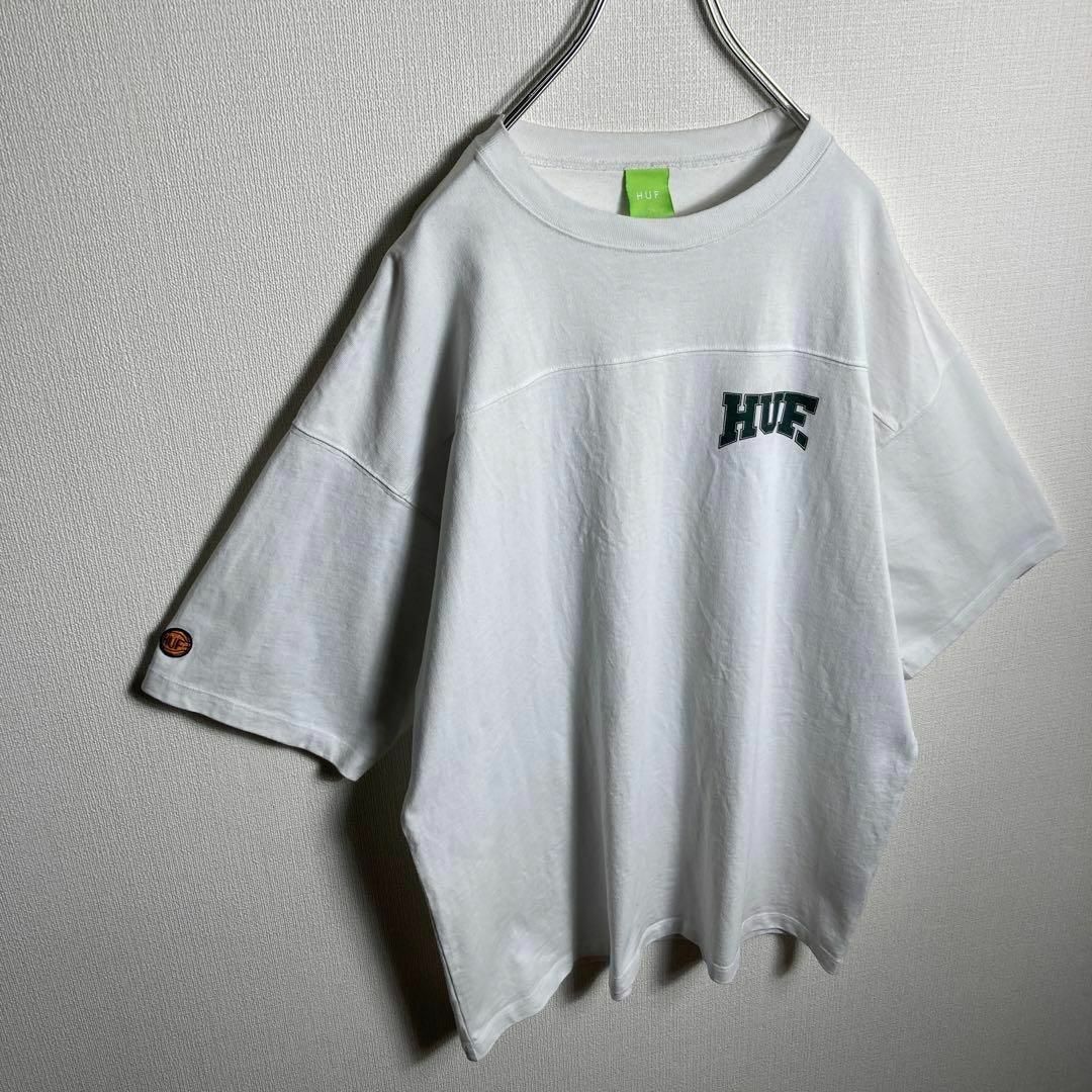 HUF(ハフ)の【平成フラミンゴにこ着用】ハフ　ビッグロゴ入りTシャツ　人気Lサイズ メンズのトップス(Tシャツ/カットソー(半袖/袖なし))の商品写真