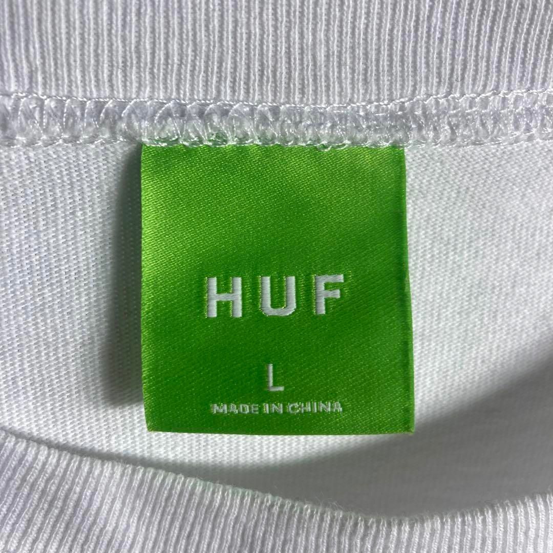 HUF(ハフ)の【平成フラミンゴにこ着用】ハフ　ビッグロゴ入りTシャツ　人気Lサイズ メンズのトップス(Tシャツ/カットソー(半袖/袖なし))の商品写真