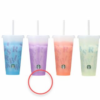 スターバックス(Starbucks)のスターバックス ミステリーカラーチェンジングリユーザブルコールドカップ パープル(グラス/カップ)