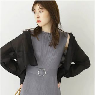 プロポーションボディドレッシング(PROPORTION BODY DRESSING)の新品未使用　プロポーションボディドレッシング　デザインスリーブシアーシャツ(シャツ/ブラウス(長袖/七分))