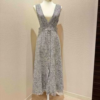 ザラ(ZARA)のZARA テクスチャーミディジャンパースカート(ロングワンピース/マキシワンピース)