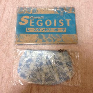 エゴイスト(EGOIST)のEGOIST☆レースダンガリーポーチ新品(ポーチ)