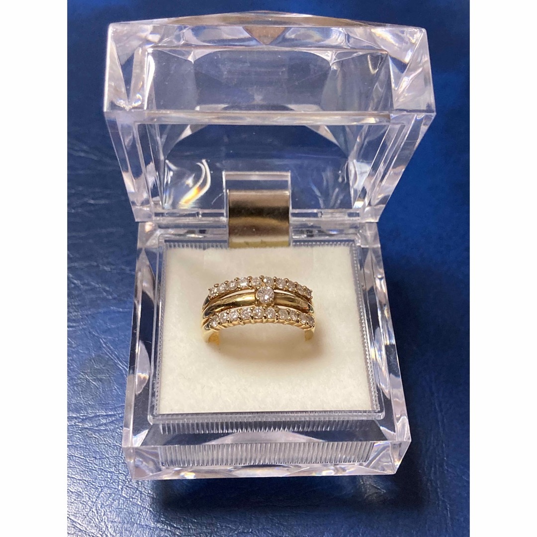 ダイヤモンドK18 ゴールドリング レディースのアクセサリー(リング(指輪))の商品写真