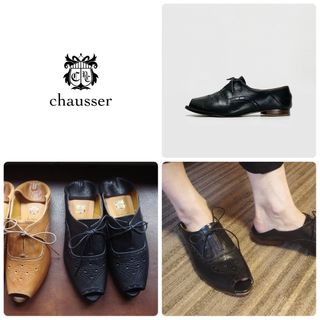 ショセ(chausser)の■2way 定3.5万 ショセ サンダル 37 23.5 ミュール レースアップ(ローファー/革靴)