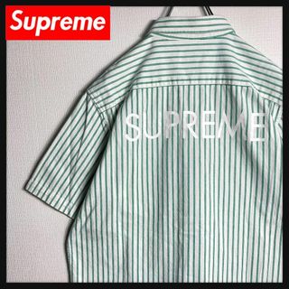 シュプリーム(Supreme)の【入手困難】シュプリーム　ビッグロゴ入り半袖BDシャツ　ストライプ　即完売モデル(シャツ)